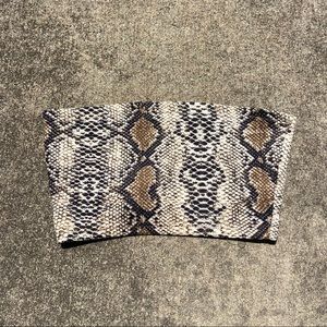Snake Print Bandeau Crop Top